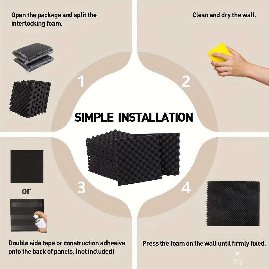 36pcs Flame Retardant Sound Absorbing Cotton for Acoustic Treatment
