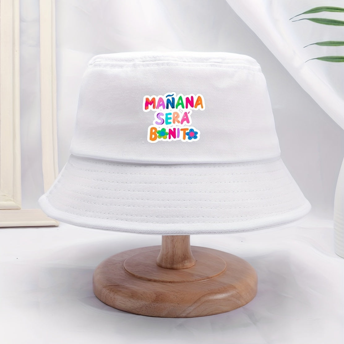 Colorful Letter Print Bucket Hat Women