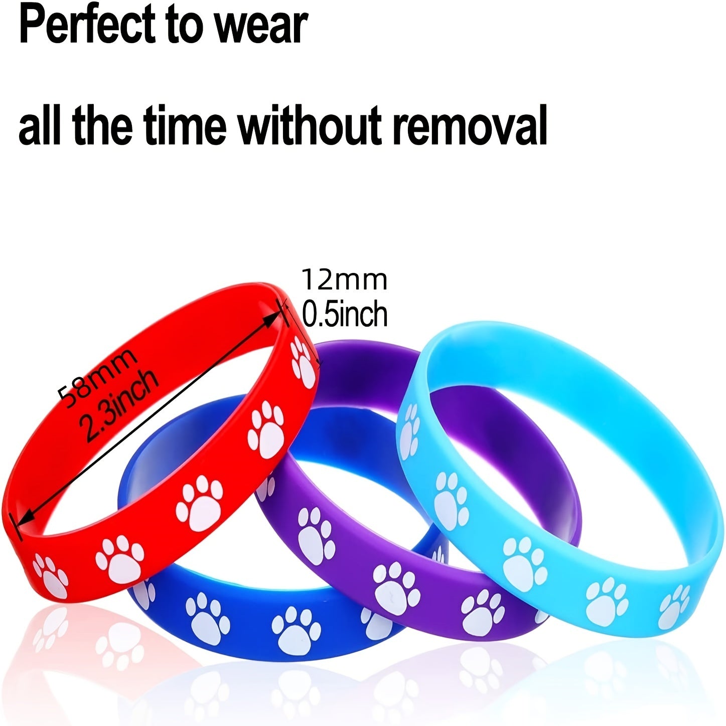 8pcs Colorful Silicone Bracelet Stretch Wristband Waterproof Wrist Band