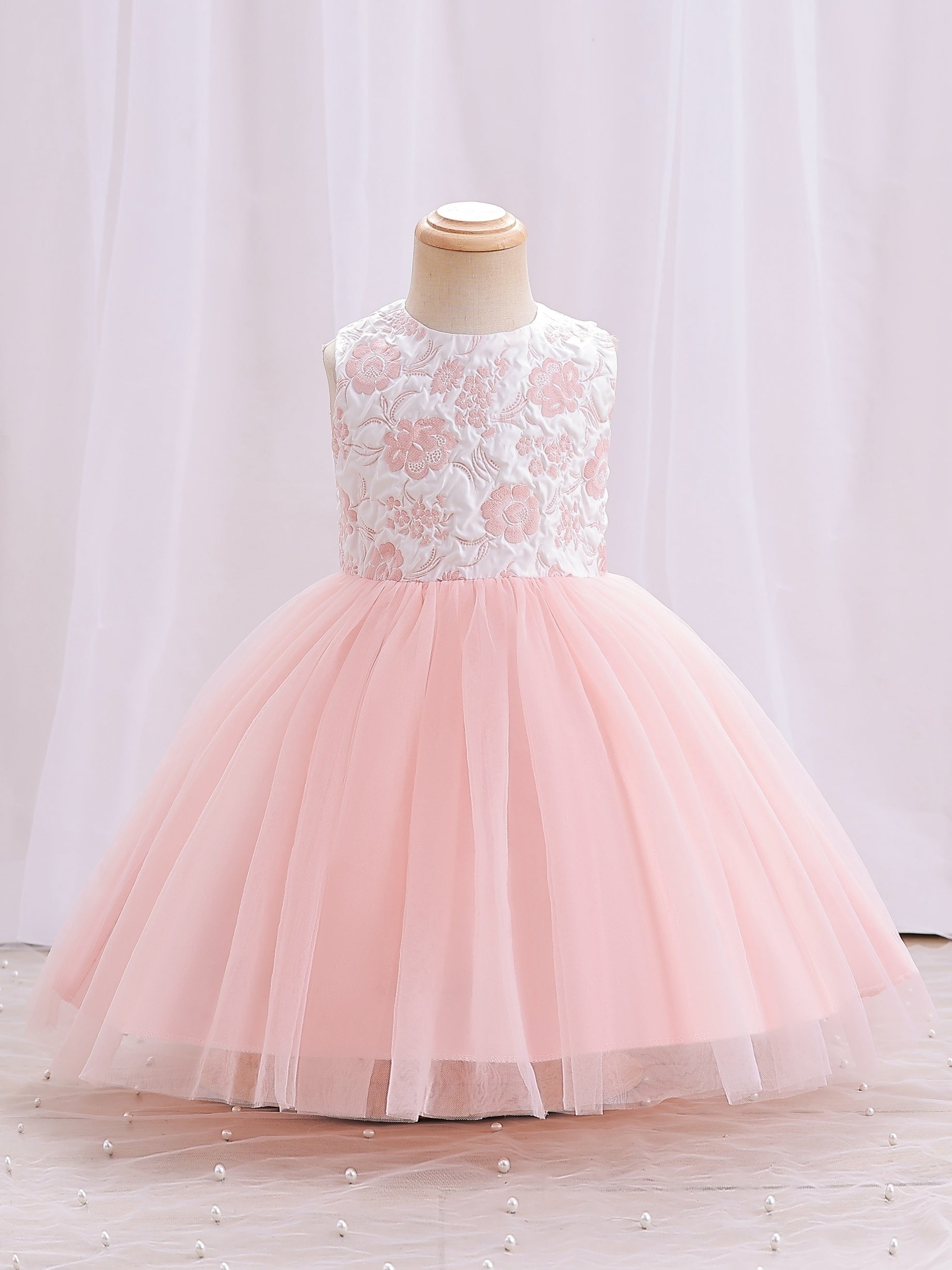 Girls Party Clothes Sleeveless Mesh Princess Dress