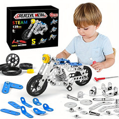 139pcs 5 in 1 Motorcycle Model Building Blocks Toy