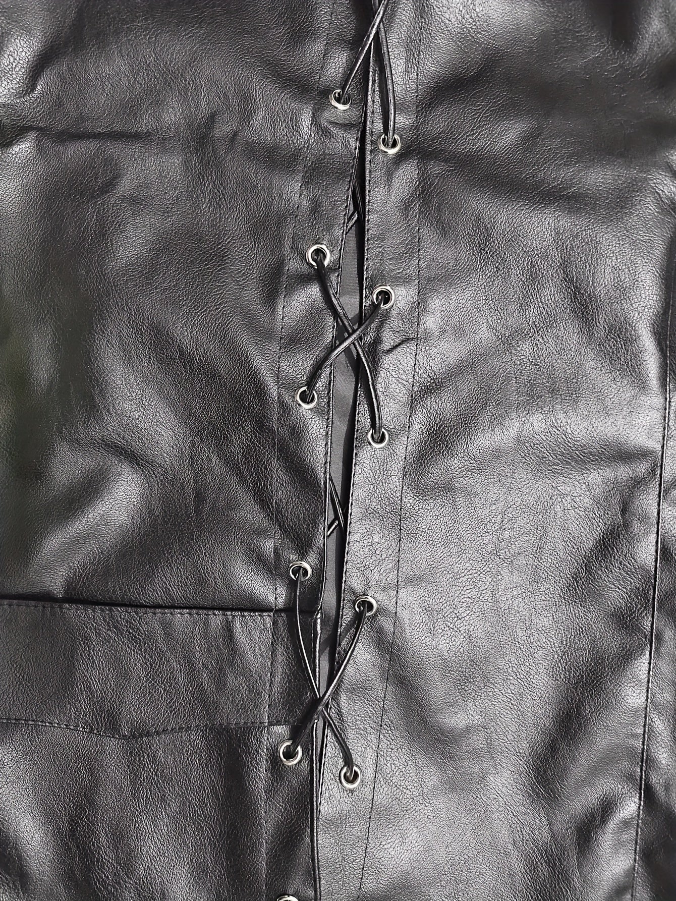 Men's Vintage Style Faux Leather Vest V-Neck Spring Fall