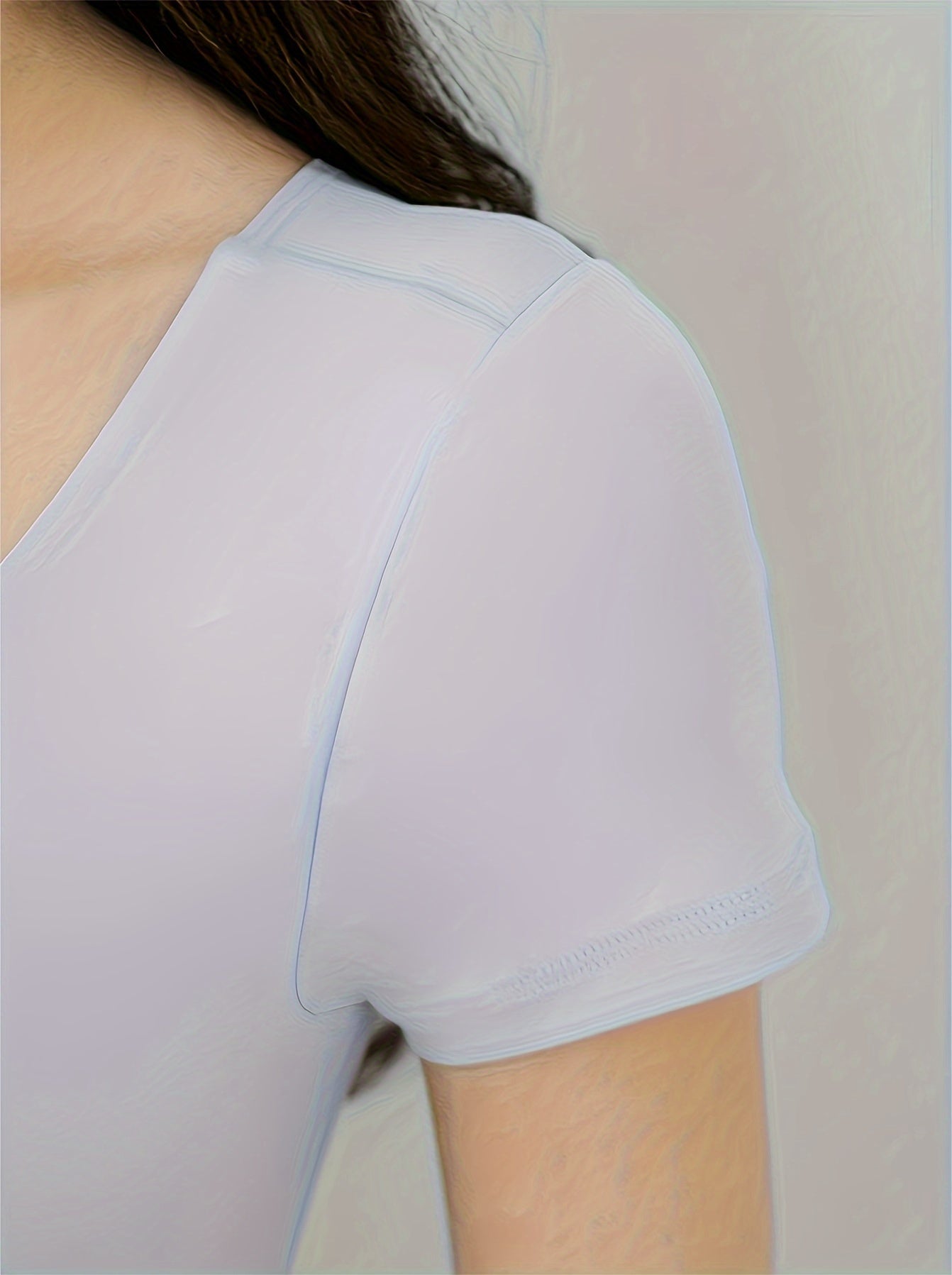 V Neck Crop Yoga Top Short Sleeves High Stretch