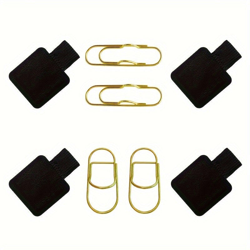 8pcs Adhesive Stainless Steel Pen Holder for Notebooks Journals Planners