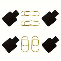 8pcs Adhesive Stainless Steel Pen Holder for Notebooks Journals Planners