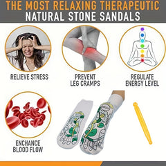 Acupoints Print Socks & Massage Stick Women's Stockings