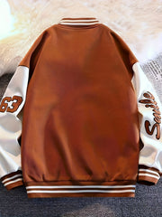 Casual Letter Sports Jacket Long Sleeve Baseball Jacket
