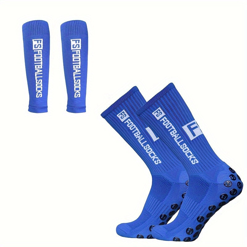 Soccer Sock & Calf Sleeves Set Anti Slip Sport Socks