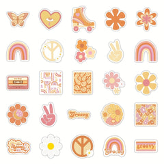 50pcs Hippie Stickers Vinyl Waterproof Party Decorations for Laptop Water Bottle