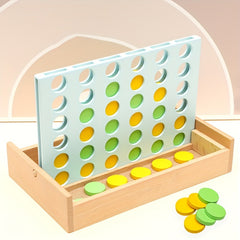 Wooden Connect 4 Classic Grid Row Game for 2 Players - Kids & Adults