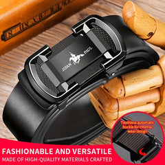Men's PU Leather Belt Automatic Buckle Groomsmen Business Suit