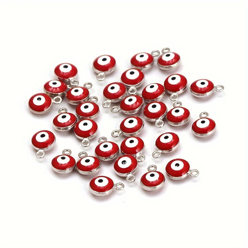 30pcs Turkey Evil Lucky Eye Charms Metal Connectors DIY Jewelry Acces