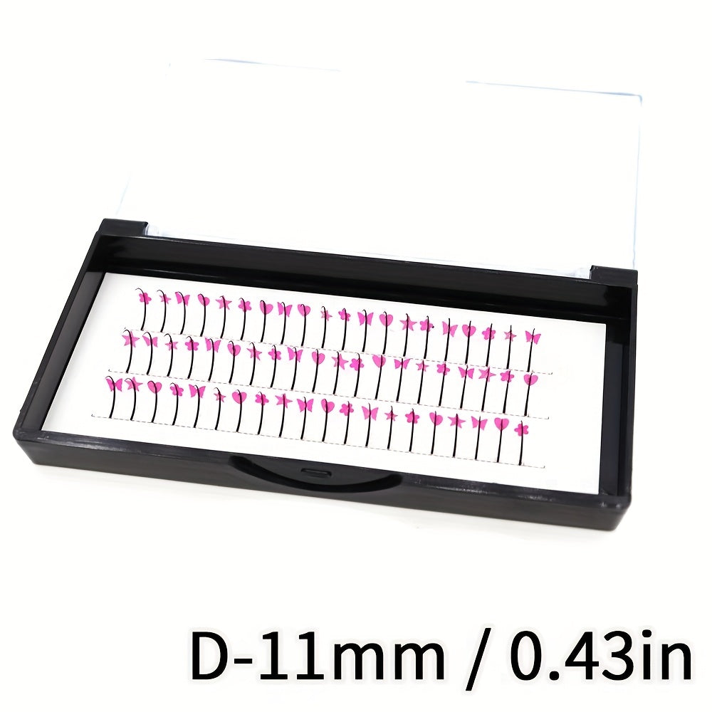 UV Fluorescent Pink Sequin False Eyelashes Masquerade Party Makeup