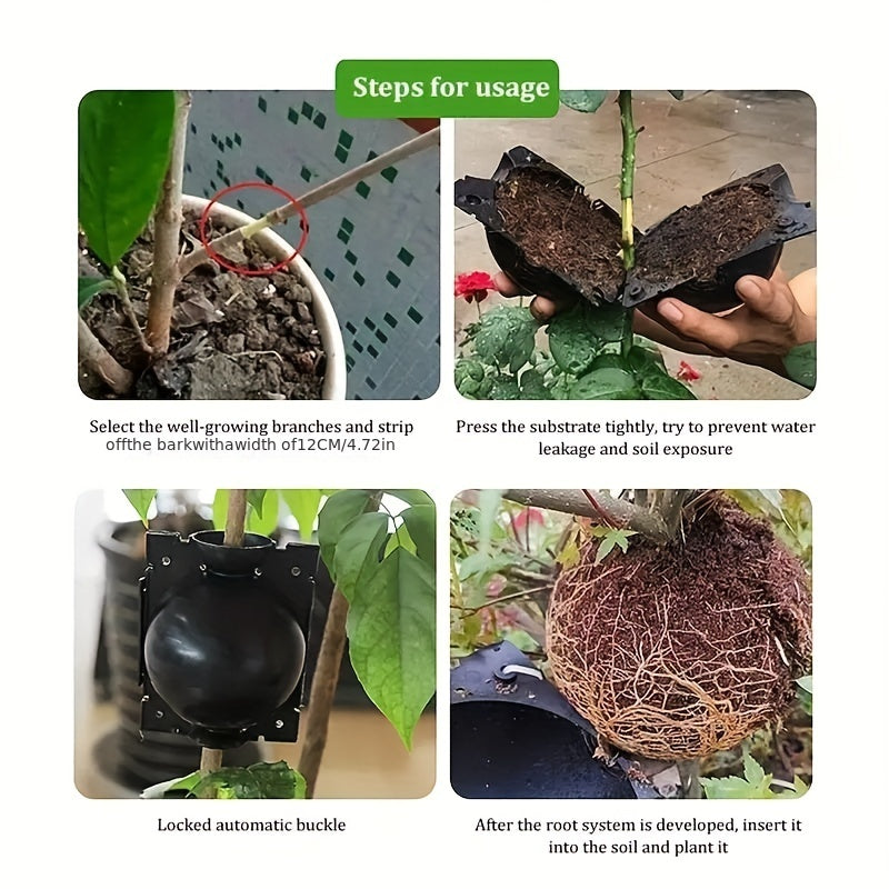 2pcs Plant Root Ball Propagator for Cuttings Grafting Rooting Box