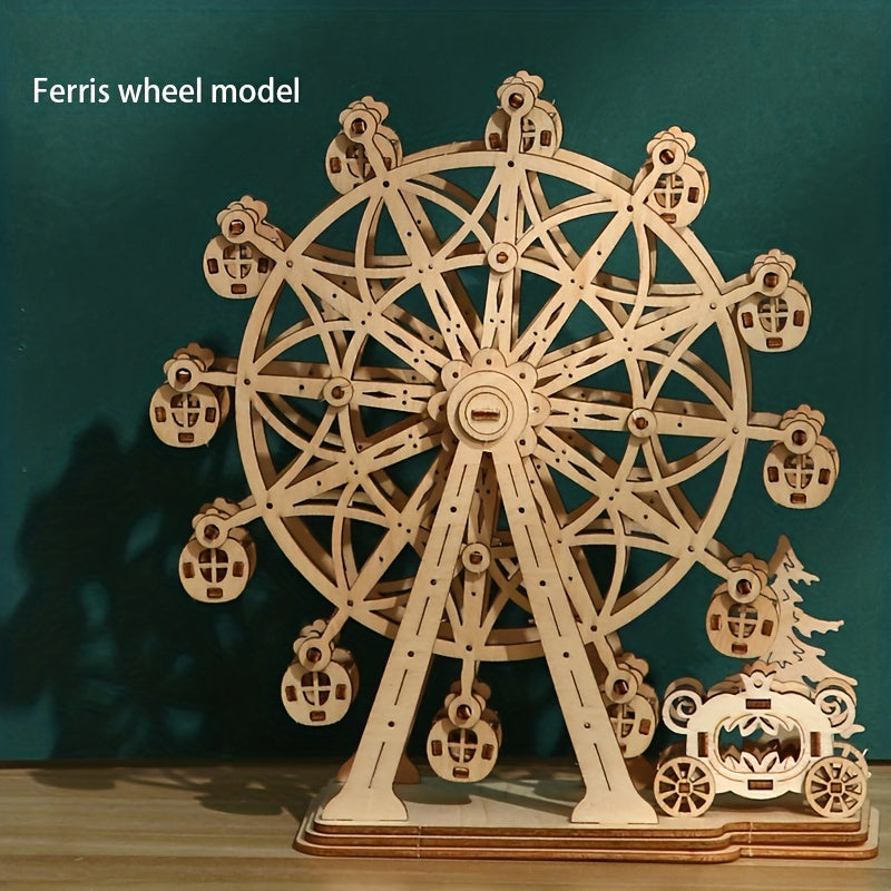 DIY Ferris Wheel Wooden Toy Music Box Children Birthday Gift