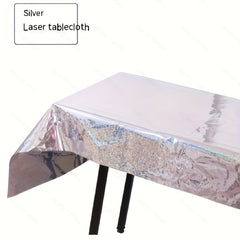 1pc 137 54in 72in Aluminum Foil Tablecloth Waterproof Laser Party Decoration