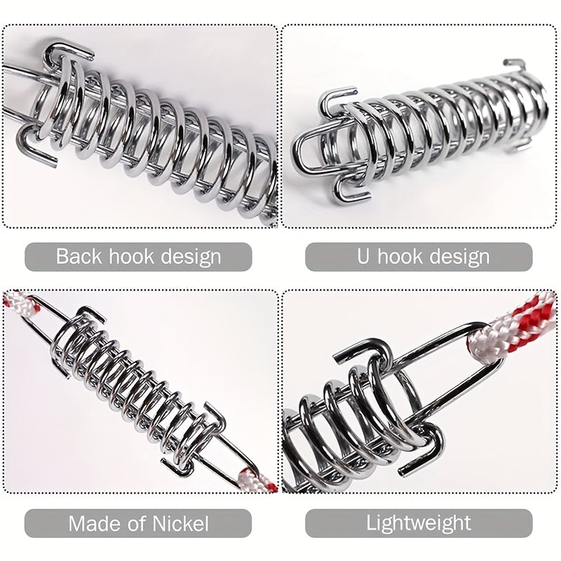 4pcs Stainless Steel Tent Spring Wind Rope Buckles for Camping