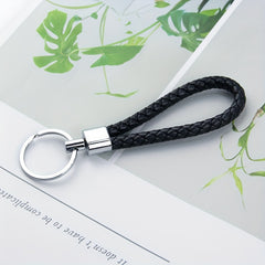 Men's Rotatable Woven Leather Horseshoe Buckle Keychain