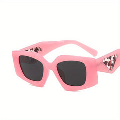 Oversized Jelly Frame Sunglasses Gradient Lens Tortoiseshell Decor Glasses UV400