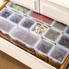 Airtight Spice Storage Box with Flip Top Lids Stackable Food Jar