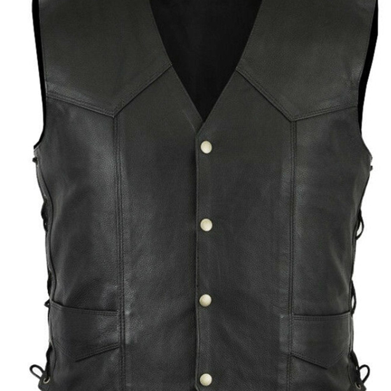 Men's Vintage Style Faux Leather Vest V-Neck Spring Fall