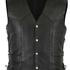 Men's Vintage Style Faux Leather Vest V-Neck Spring Fall