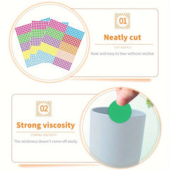 6600pcs Waterproof Colored Dot Sticker 10 Colors School