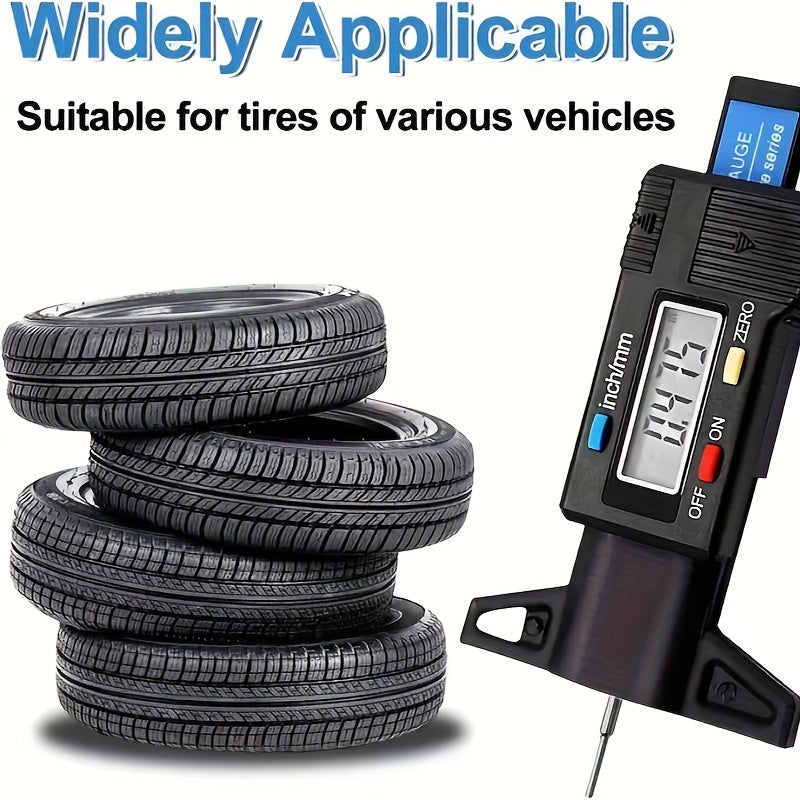 Digital Tire Tread Depth Gauge Caliper LCD Measuring Tool for Car 0-25mm