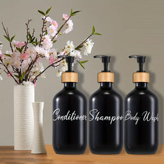 3pcs Bathroom Soap Dispenser Shower Shampoo Gel Bottle