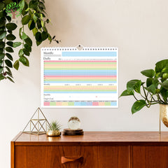 Trees Habit Tracker Wall Calendar & Journal Spiral Binding 10.8 Inches
