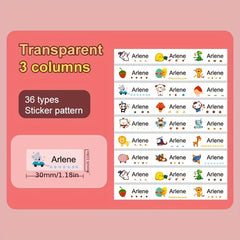 Transparent Custom Name Sticker Waterproof Personalized Label Tag