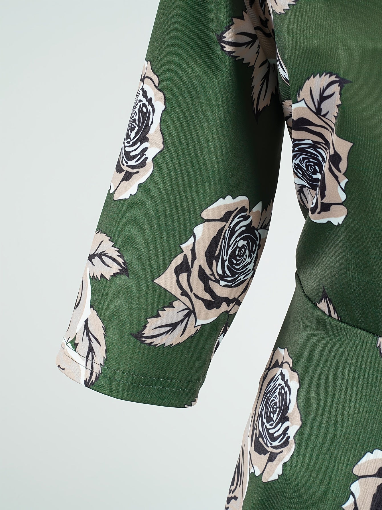 Plus Floral Print Long Sleeve Maxi Dress