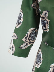 Plus Floral Print Long Sleeve Maxi Dress