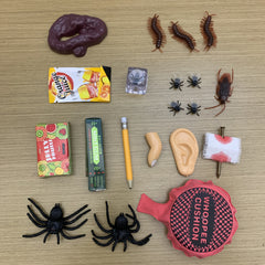 Prank Toys Set - Centipede Giant Spider Finger Ear Fly Gum Fart Mat