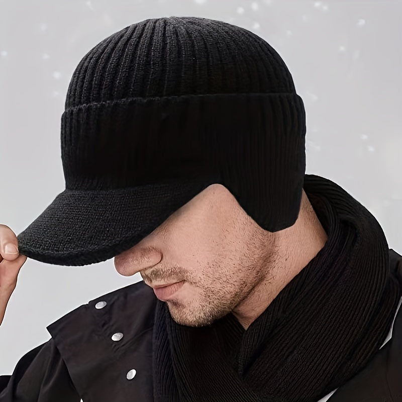 Men's & Women's Fleece-Lined Knit Hat for Winter Warmth