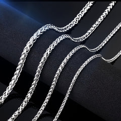 Men's Stainless Steel Cut Rope Chain Necklace Dragon Bone Necklace
