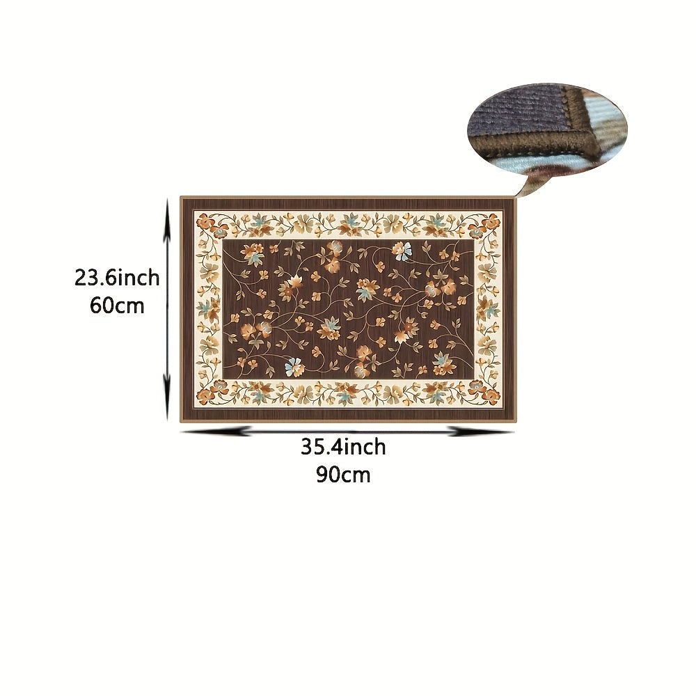 Soft Kitchen Floor Mat Non-slip Water-absorbing Rug Vintage Brown