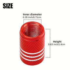 Set of 5 Metal Gasket Tire Valve Stems & Caps - British Standard