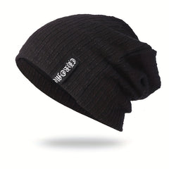 Striped Double Layer Unisex Beanie Hat Warm Skull Cap
