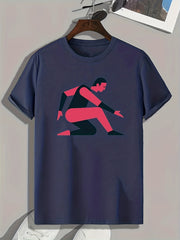 Sportsman Pattern Print Men's Sports T-shirt - Summer Outdoor Clothing