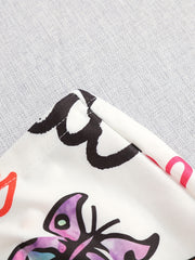 Girls Stylish Graffiti Graphic Hoodie Sweatshirt Pullover Tops