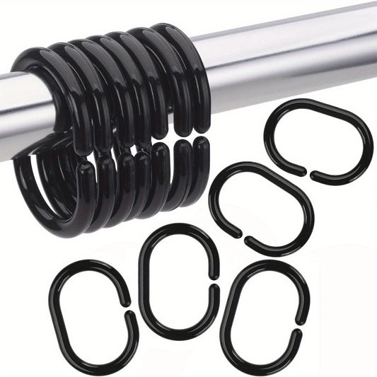 Plastic & Metal Shower Rings for Curtain Bathroom Shower (50pcs)