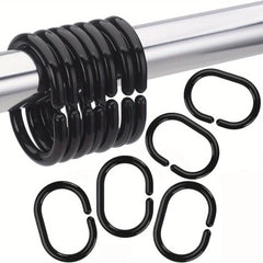 Plastic & Metal Shower Rings for Curtain Bathroom Shower (50pcs)