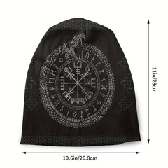 Vegvisir Compass Ouroboros Runes Viking Bonnet Hat