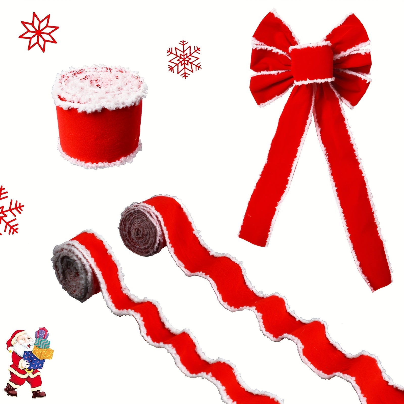 200cm Red Ribbon for Christmas Decoration Gift Packaging DIY Supplies