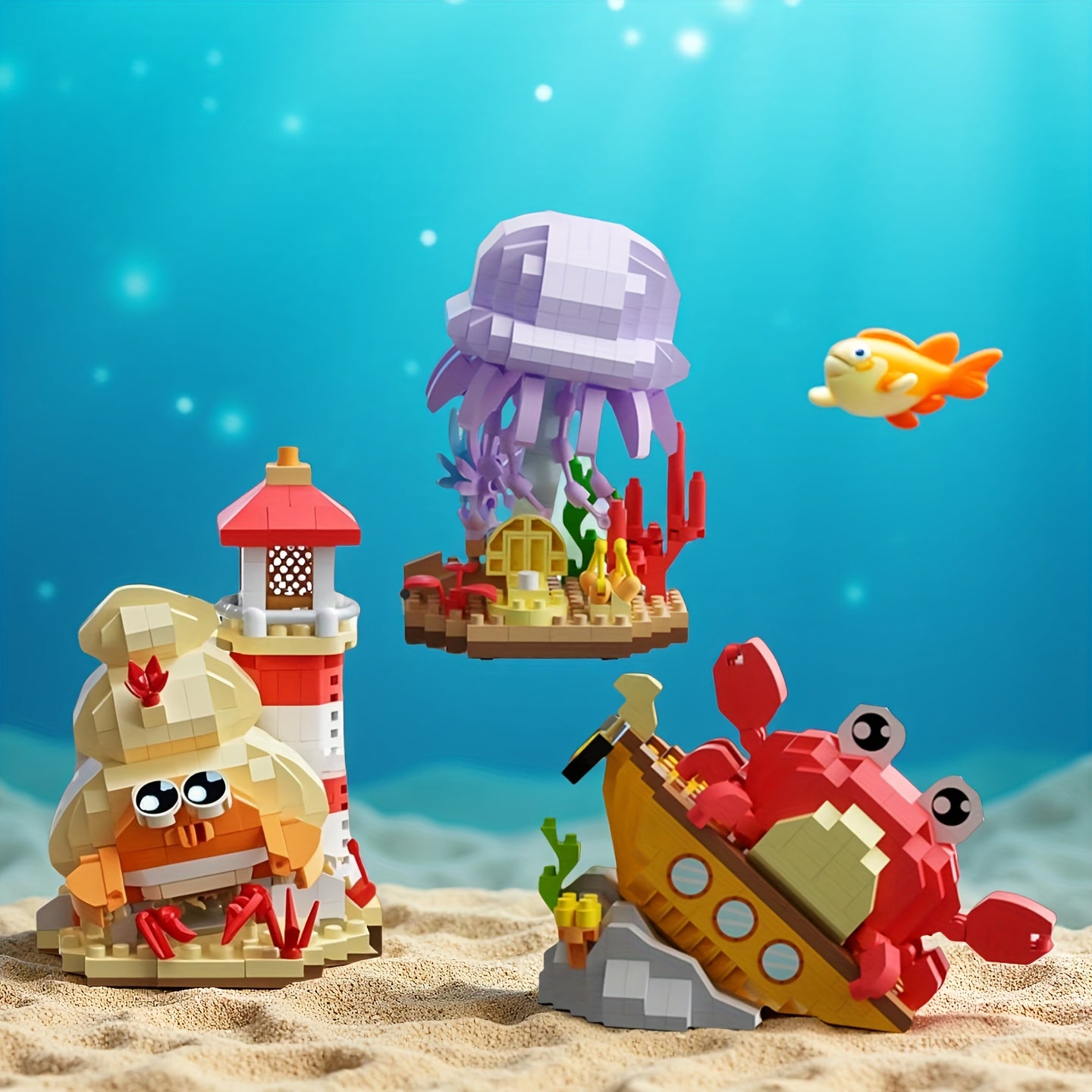 Ocean Animal Building Blocks Set ABS Material Enhances Hand Skills