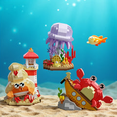 Ocean Animal Building Blocks Set ABS Material Enhances Hand Skills