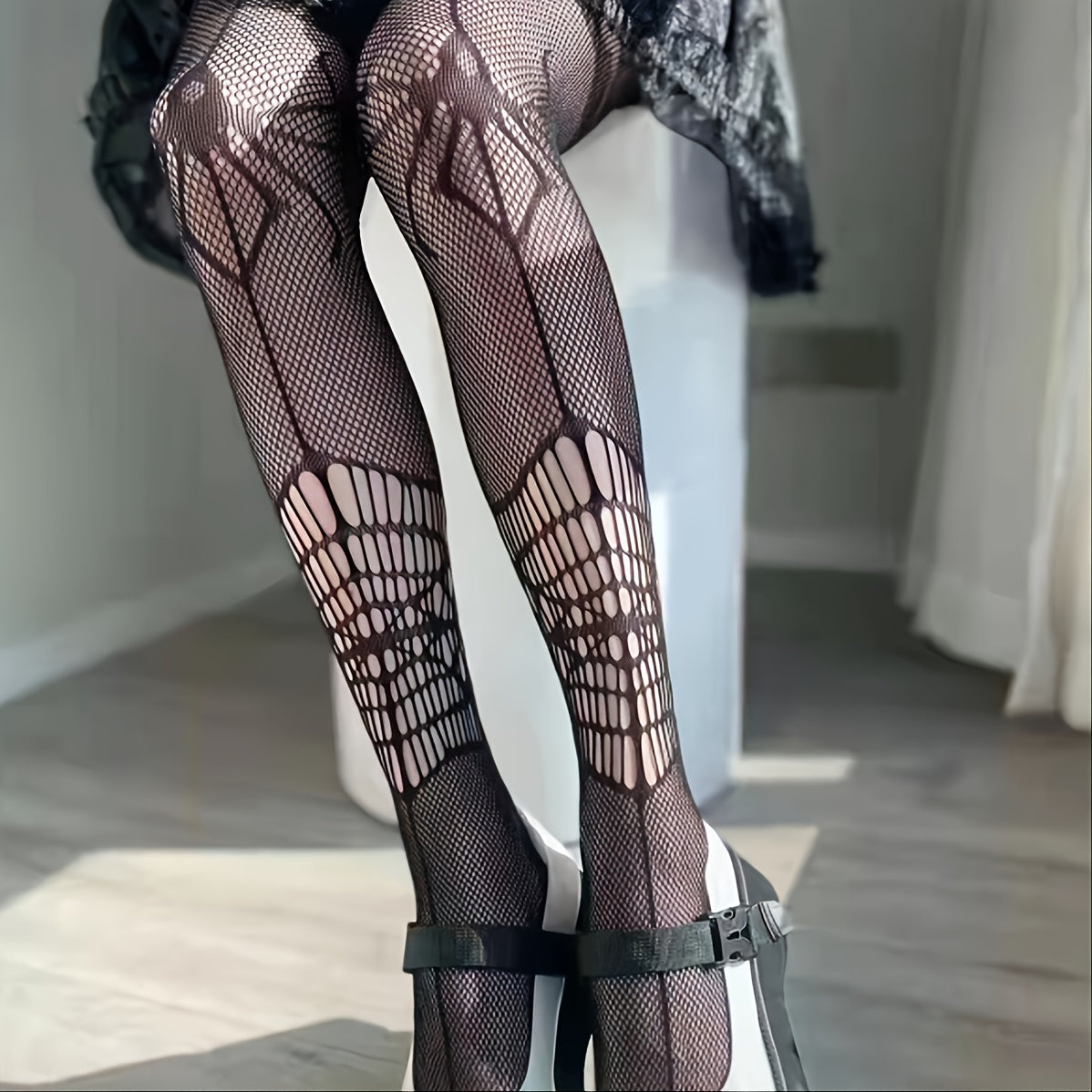 Spider Web Pattern Fishnet Tights Stockings For Women