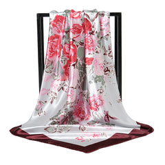 Women's Square Scarf Print Bandana Silk Neck Scarf Head Wraps Shawl