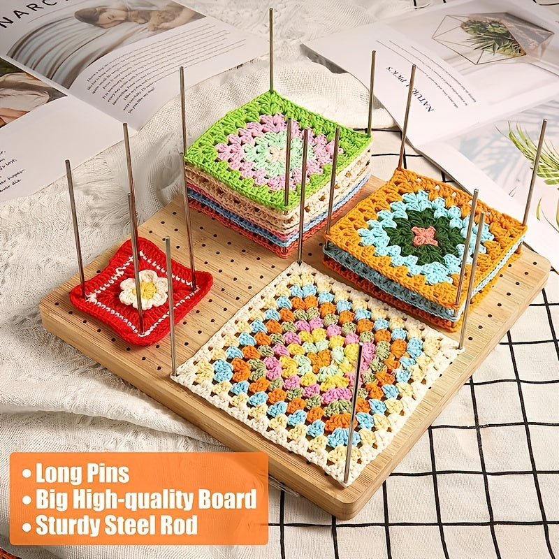20 Steel Rod Crochet Blocking Board Set with Stand